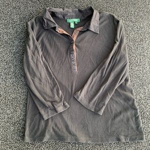 Womens Long Sleeve Buttondown Shirt Ralph Lauren Size Large Like New!